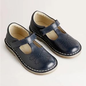 Mini Boden Leather T-bar Flats, navy little girls size US 8 EU 24